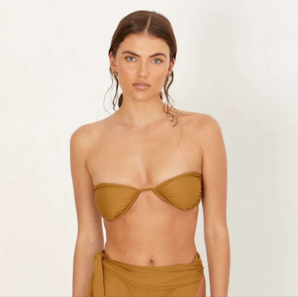 Anthropologie Aila Blue Pascal Top Twig Eco Bikini Top